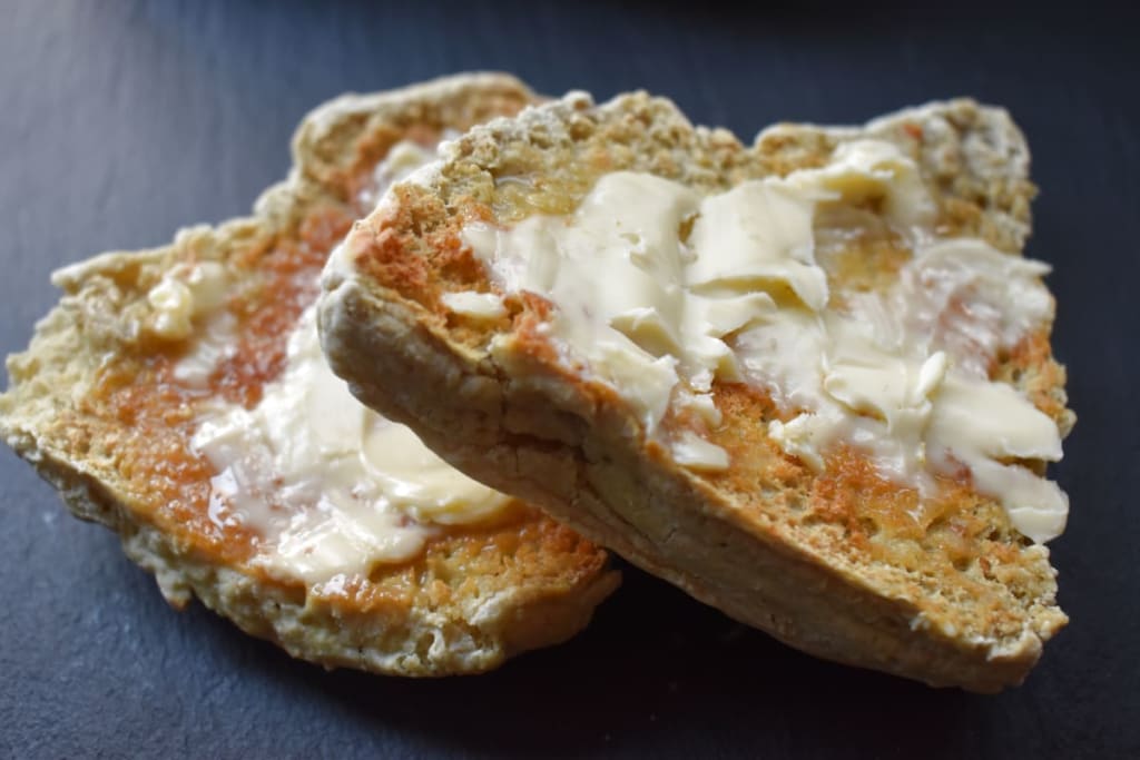 Soda Bread Farls toasted and buttered.